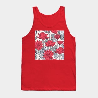 pattern with water lilies - lotus flowers. Tank Top